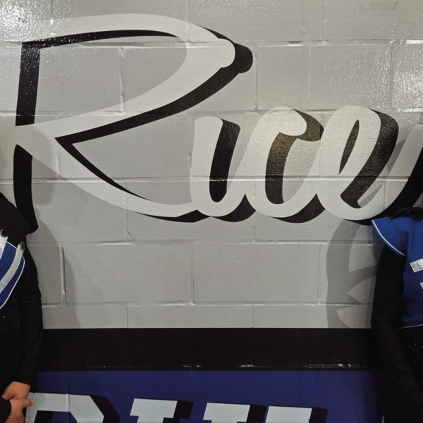 Julissa Duran and Jasmin Martinez are drum majors at Rice H.S. Anthony Gaddy Photo