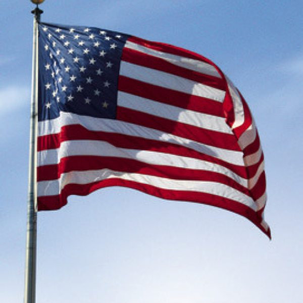 Old Glory unfurled across Ennis