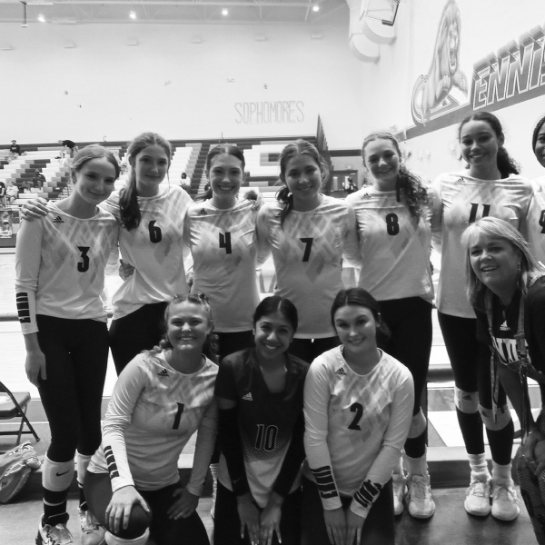 Lady Lions following 5-set win over Forney