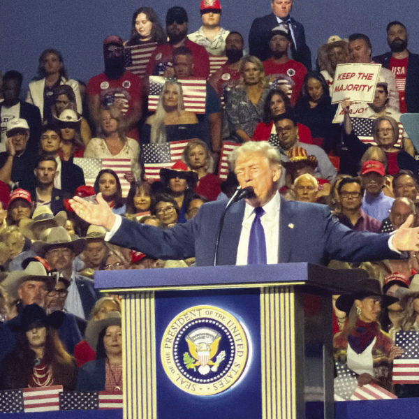 Courtesy Photo/Kameron Raburn President Donald Trump spoke Thursday in Dallas at American Airlines Center.