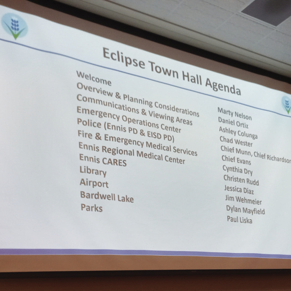 Town Hall talk covers Eclipse weekend