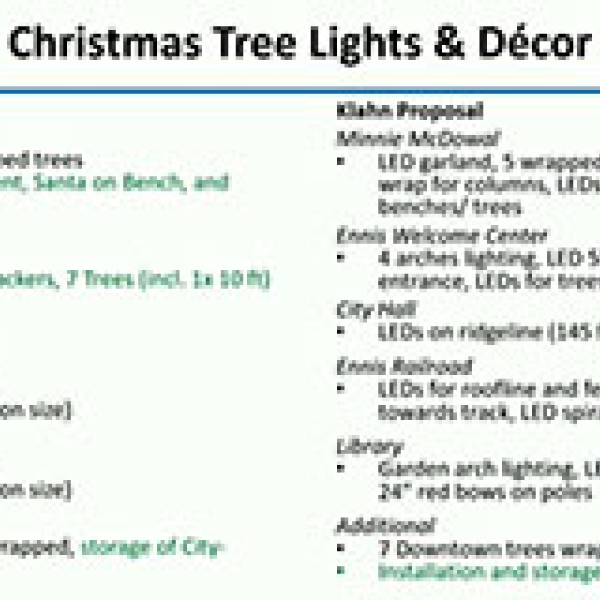 City decides cost on Christmas lighting, décor