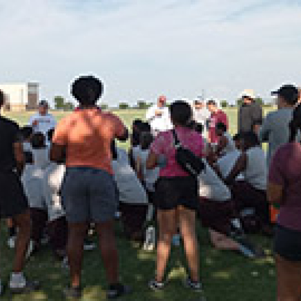 Ennis freshmen gridders open camp