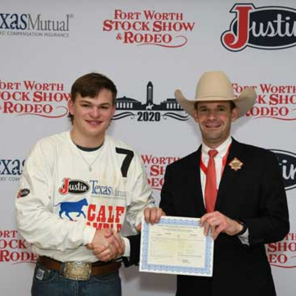 Second Ennis youth catches calf in Ft. Worth rodeo arena