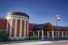 Ennis Public Library with dome.