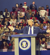 Courtesy Photo/Kameron Raburn President Donald Trump spoke Thursday in Dallas at American Airlines Center.