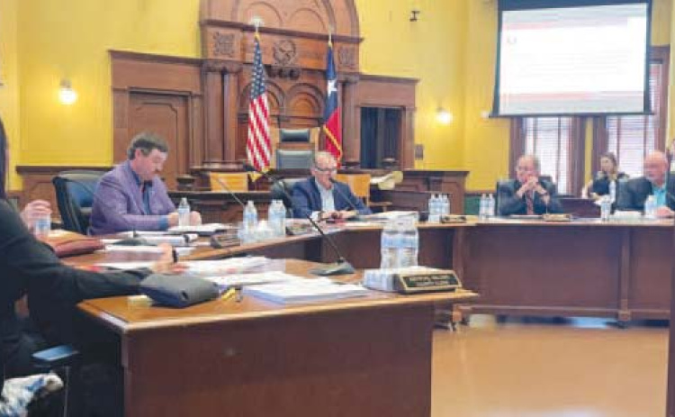 County Judge John Wray speaks at Tuesday’s commission meeting. Staff Photo/Mark Warde