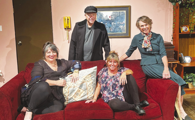 Courtesy Photo/Theatre Rocks A scene during Cemetery Club, (left-to-right) with Angela Mas, Edd Spradling, Charlene Andrews and Delinda Lynn.