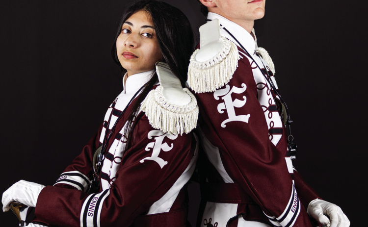 Drum Majors Camila Agreda (left), and Schaefer Weber Courtesy Photo/Kasey Hovis