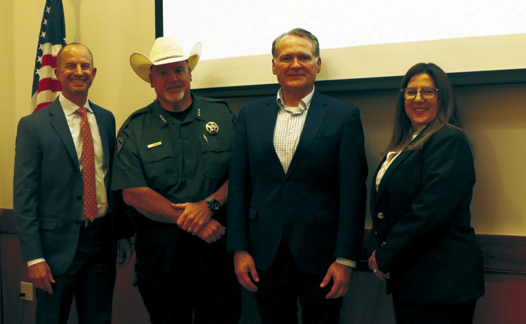 Courtesy Photos/City of Ennis EISD Supt. Dr. Greg Bradley, Ellis County Sheriff Brad Norman, Ellis County Judge John Wray and Ennis Mayor Lynda Isbell.
