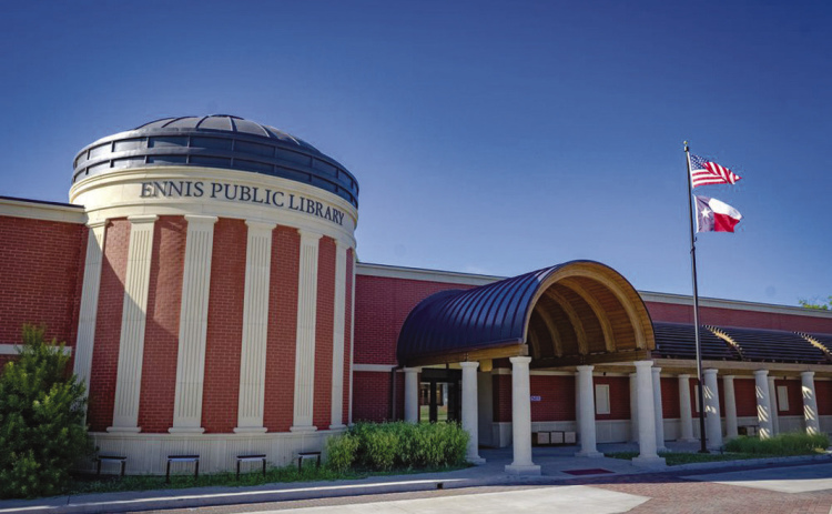 Ennis Public Library with dome.